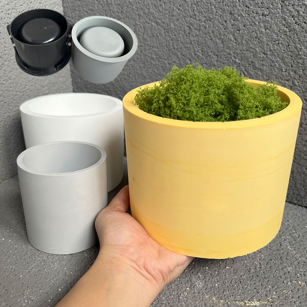 Candle Making Vessels - Large Silicone Planter Molds Concrete Round