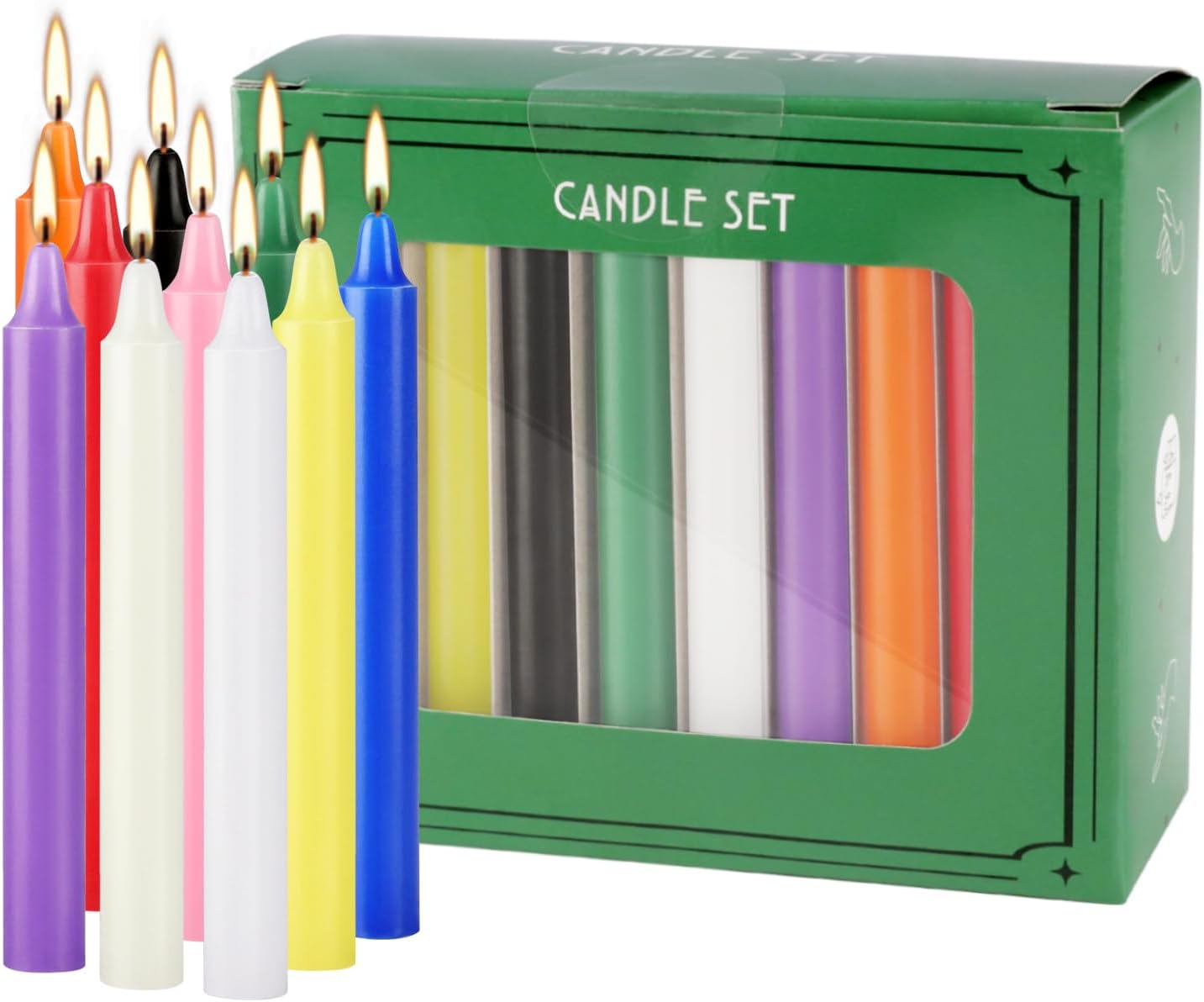 Candle Making Place - 20 Colorful Small Stick Candles, Drip-Free,