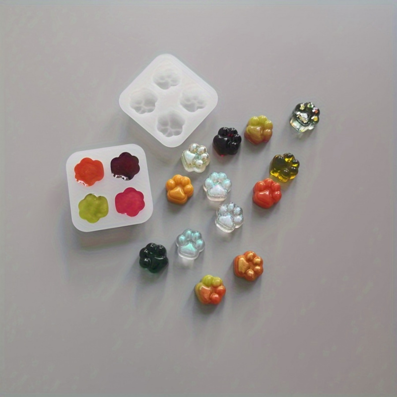 Candle Making Tutorial - 1Cat Paw Pattern Silicone Mold Set-4A