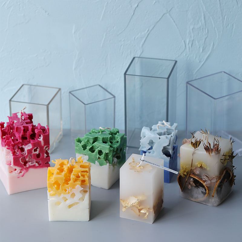 Candle Making Kit Diy - 3D Square Rectangle Column Candle Mold