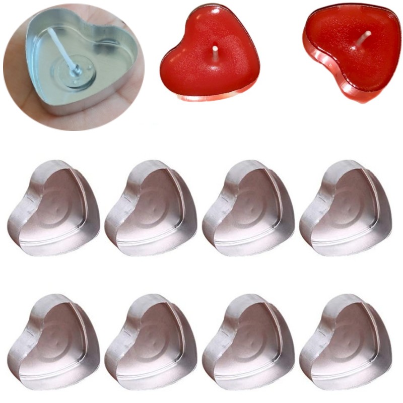 100 Sets Heart shaped Empty Al - Candle Making Vessels ulasan dan harga