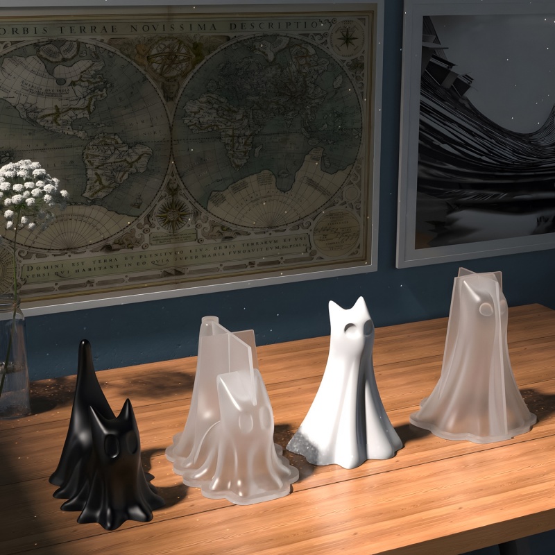 Ghost Cat Halloween Desktop Or - Candle Making Tutorial ulasan dan harga