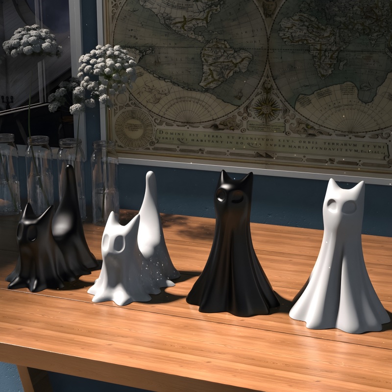Ghost Cat Halloween Desktop Or - Candle Making Tutorial ulasan dan harga