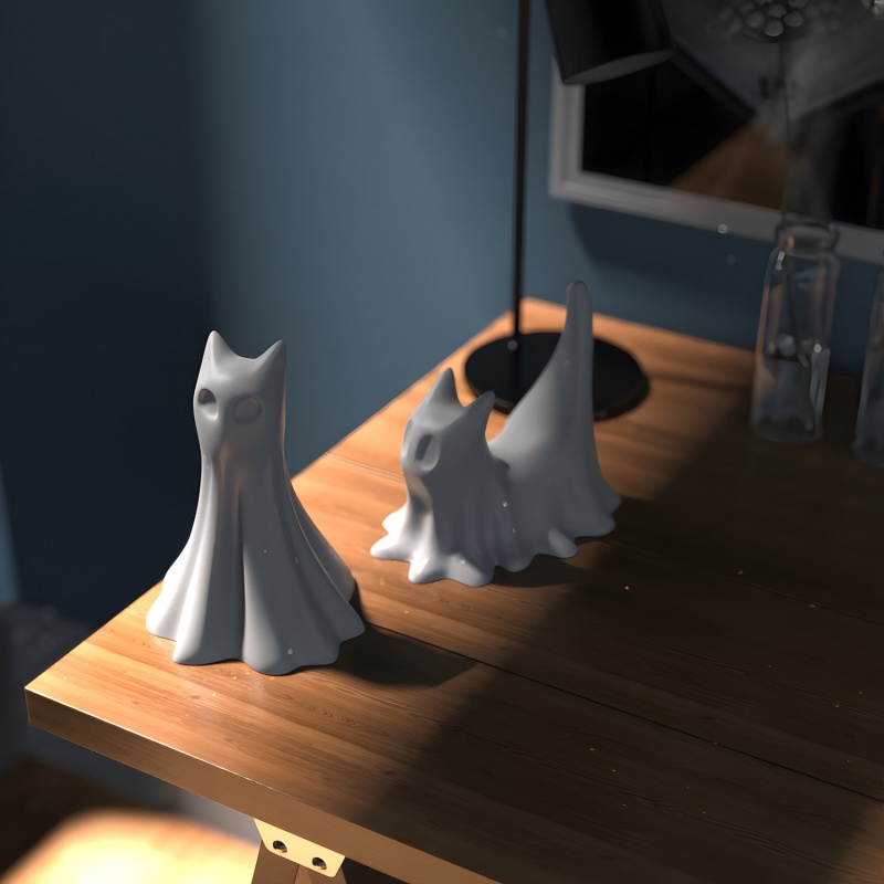 Ghost Cat Halloween Desktop Or - Candle Making Tutorial ulasan dan harga