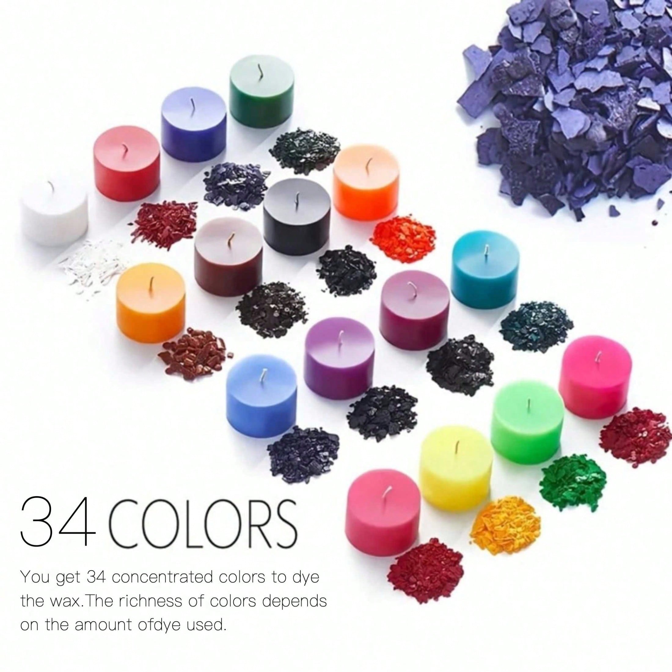 34-Color/16-Color/12-Color/6-C - Candle Dye Chip ulasan dan harga