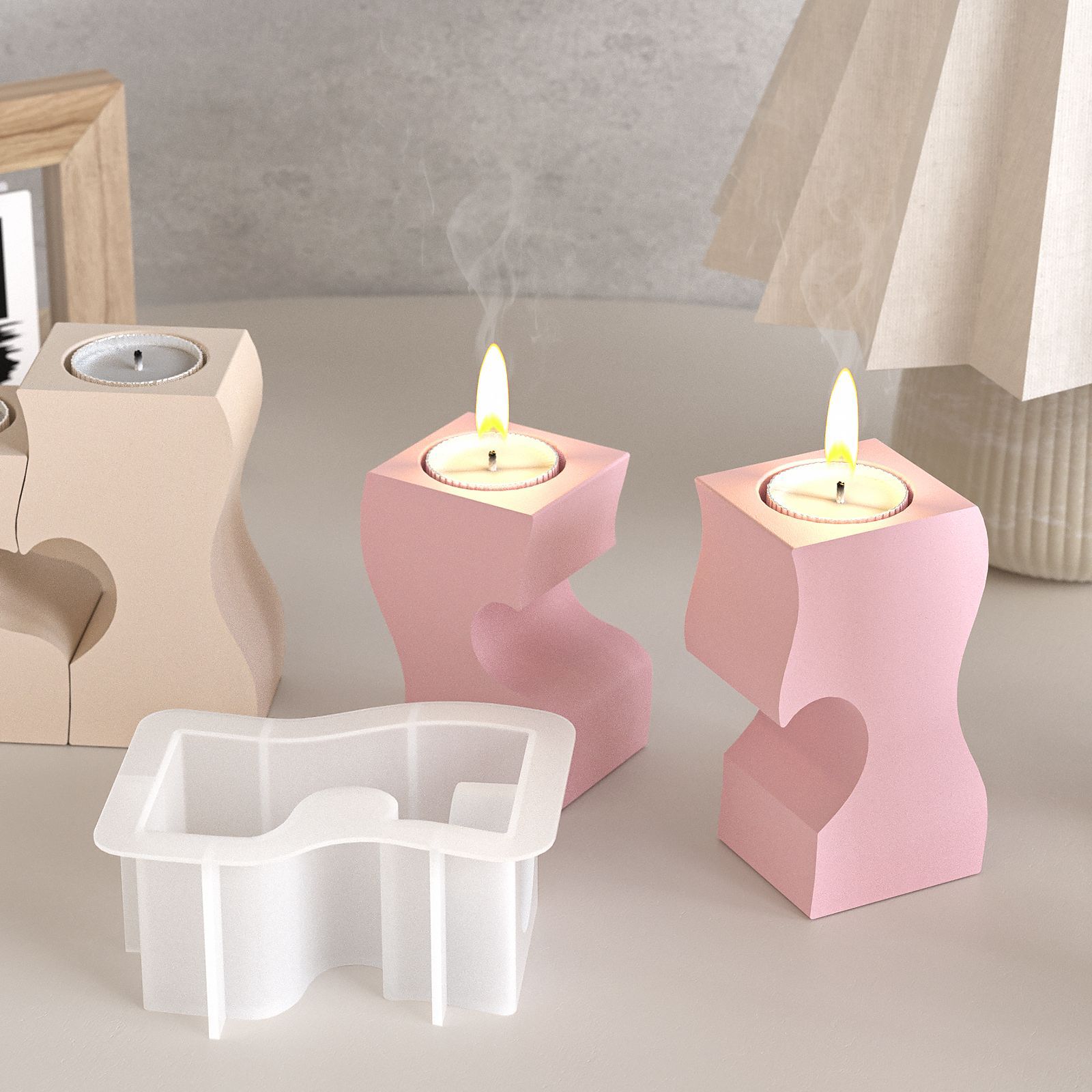 S Heart Candlestick Silicone M - Candle Making Tutorial ulasan dan harga