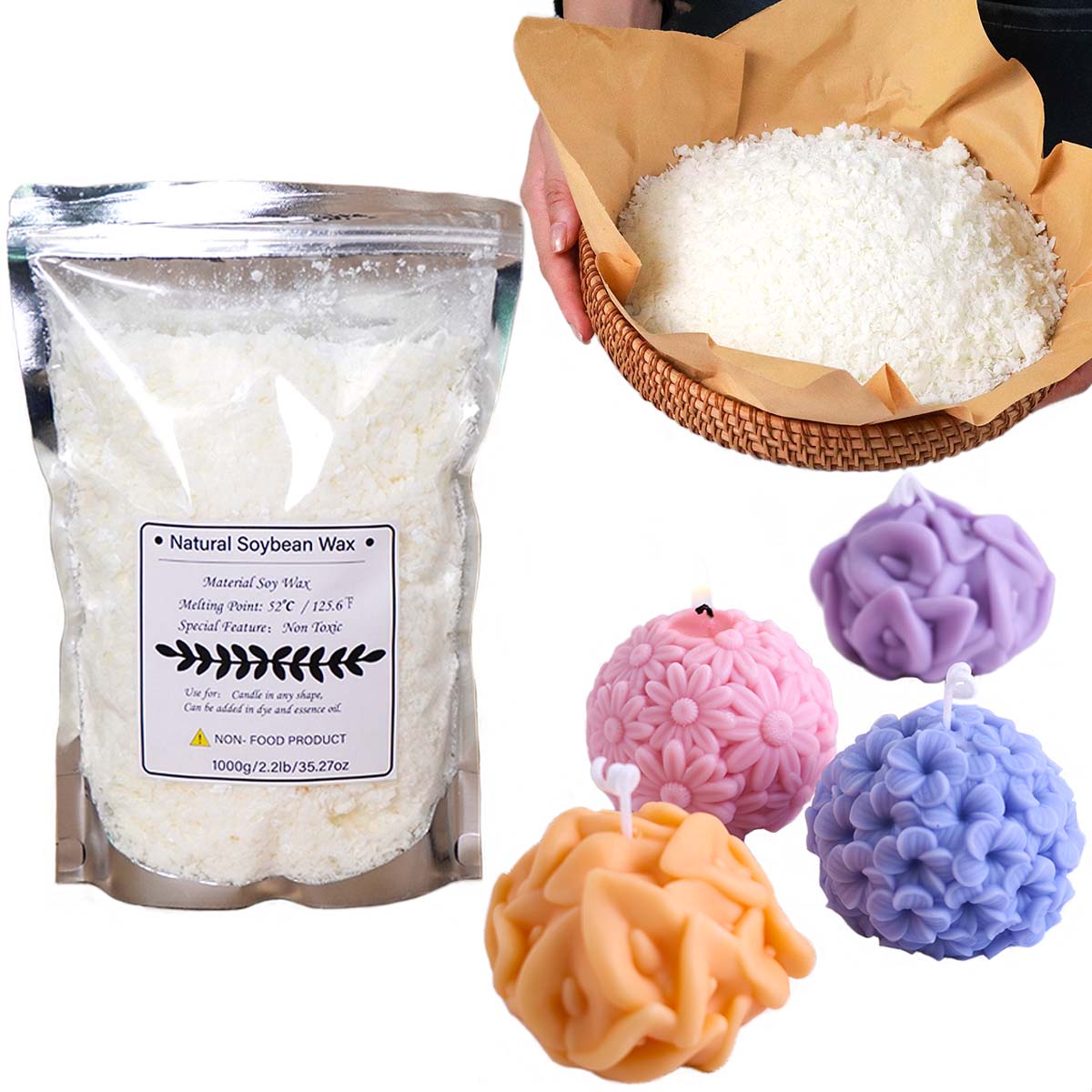 100/250/500/1000g Natural Soy  - Candle Making Kit Diy ulasan dan harga