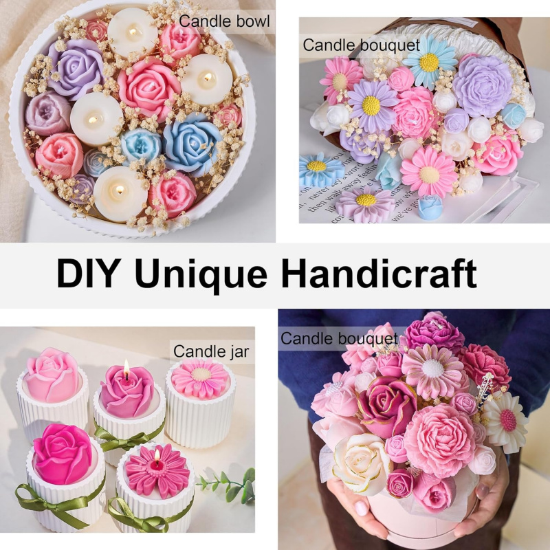 5Flower Candle Mold Set，3D Flo - Candle Making Kit Diy ulasan dan harga