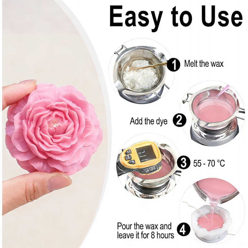 5Flower Candle Mold Set，3D Flo - Candle Making Kit Diy ulasan dan harga