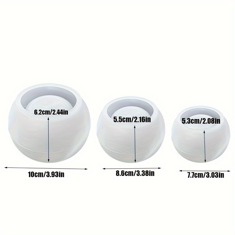 3pcs-Round Flower Pot Silicone - Candle Making Vessels ulasan dan harga
