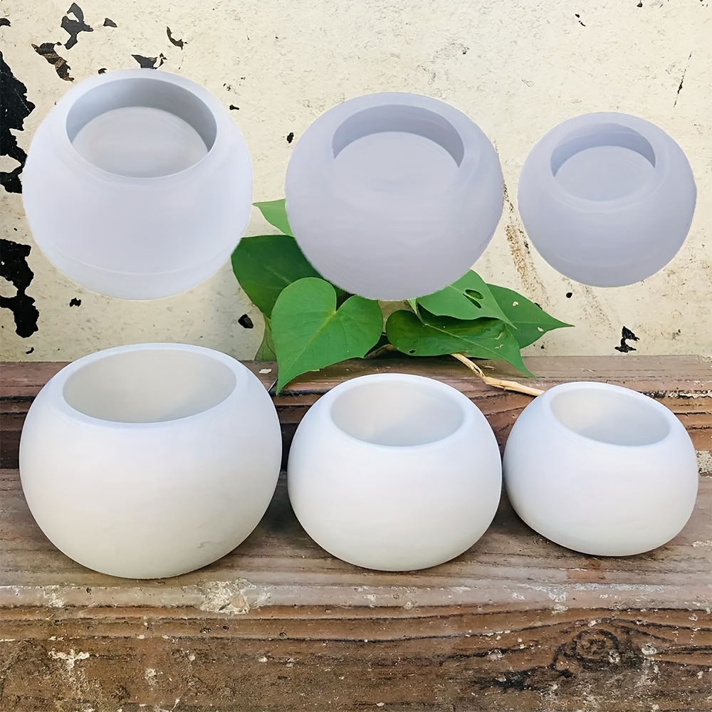 3pcs-Round Flower Pot Silicone - Candle Making Vessels ulasan dan harga