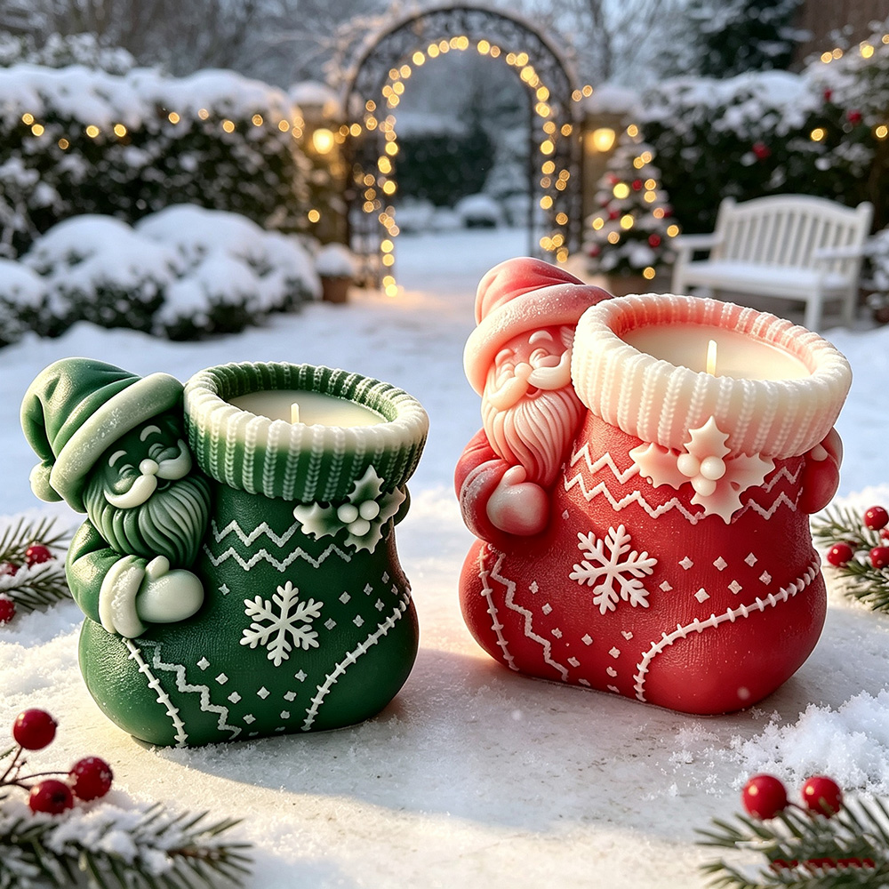 Santa Sock Silicone Candle Mol - Candle Making Kit Diy ulasan dan harga