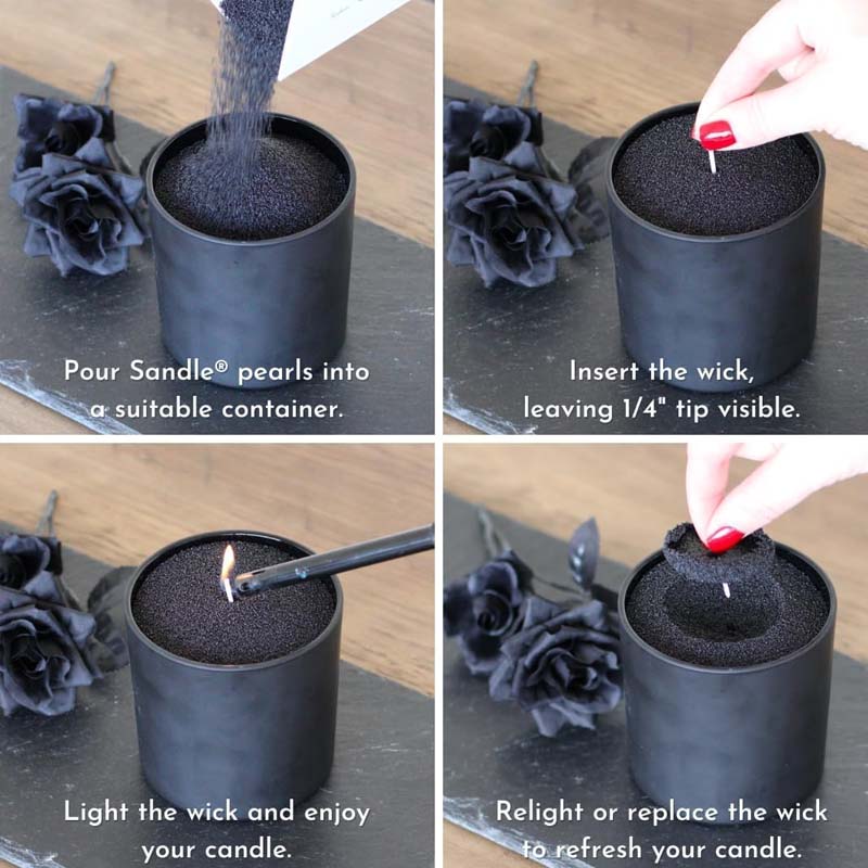 Black Candle Sand with Wick, 2 - Candle Making Wax Melter ulasan dan harga