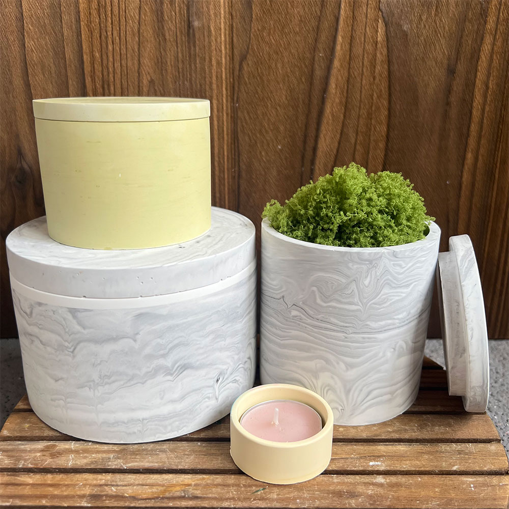 Round Cement Candle Canister S - Candle Making Vessels ulasan dan harga