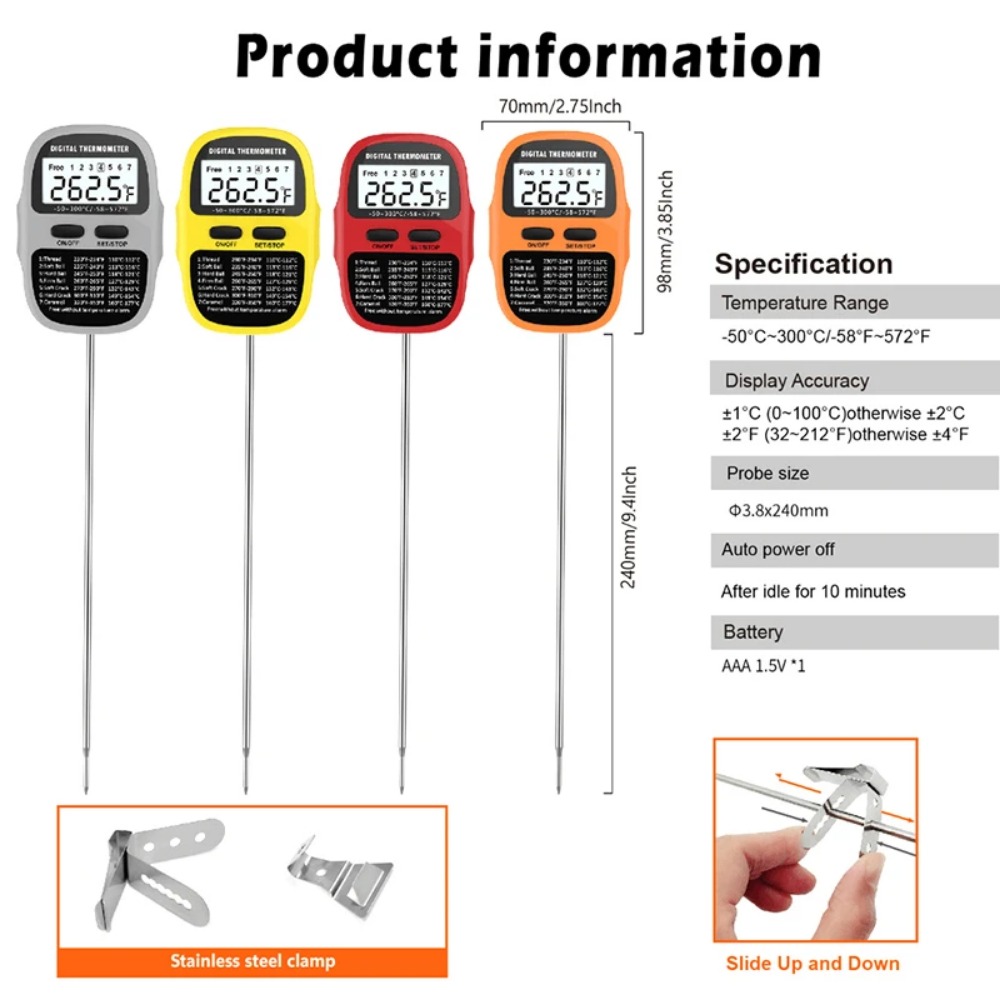 Digital Kitchen Thermometer Th - Thermometer Candy Candle ulasan dan harga
